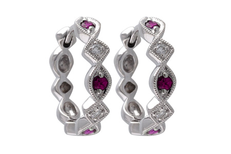 A019-46093: EARRINGS .20 RUBY .25 TGW