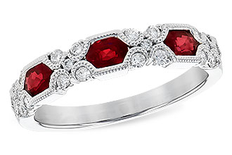 A291-31557: LDS WED RG .74 RUBY 1.00 TGW (4x3MM RUBY)