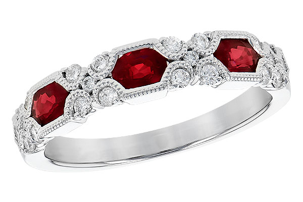 A291-31557: LDS WED RG .74 RUBY 1.00 TGW (4x3MM RUBY)