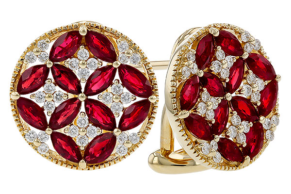 A293-10720: EARRINGS 2.07 TW RUBY 2.37 TGW