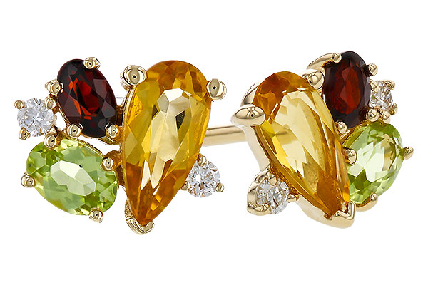 A293-12484: EARRINGS .66 SEMI PREC (CIT,PER,GAR) .70 TGW
