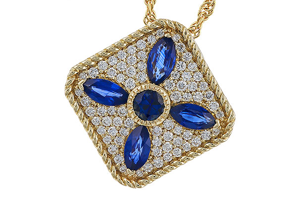 A293-14284: NECKLACE .89 TW SAPPHIRE 1.20 TGW