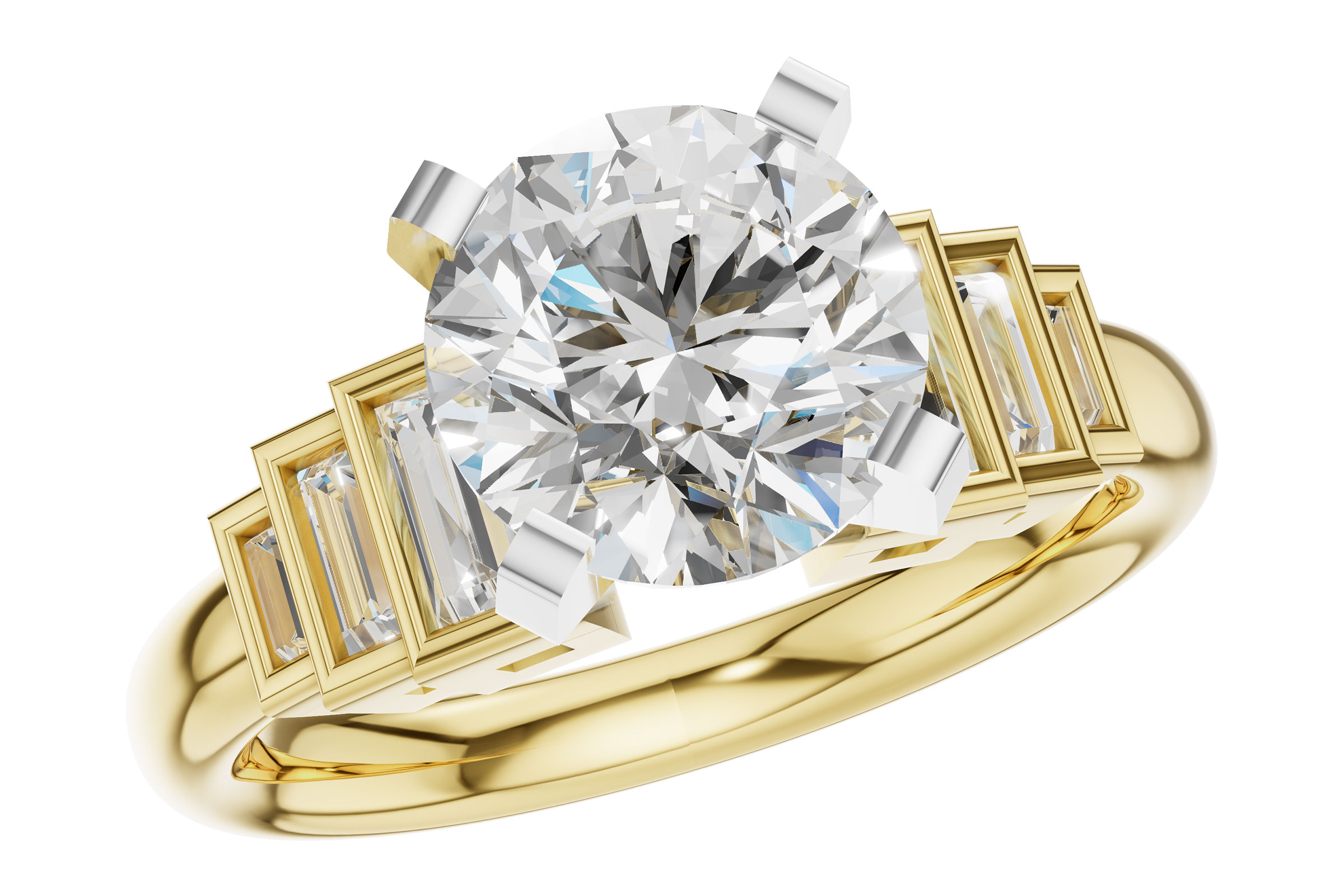 A294-01557: LDS SEMI DIA RG .26 TW BAGUETTES