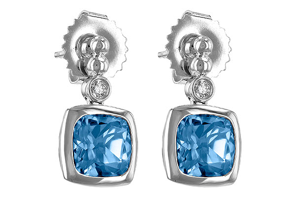 B207-68848: EARR 1.76 BLUE TOPAZ 1.80 TGW