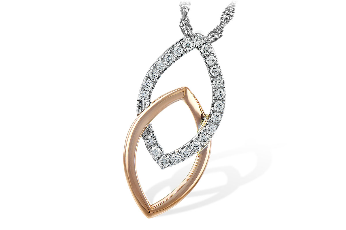 B207-71620: NECKLACE .20 TW (ROSE & WG)