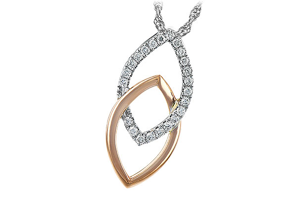B207-71620: NECKLACE .20 TW (ROSE & WG)