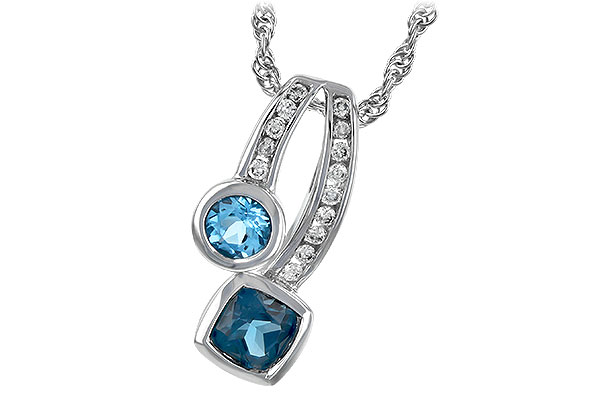 B207-72529: NECKLACE .91 TW BLUE TOPAZ 1.04 TGW