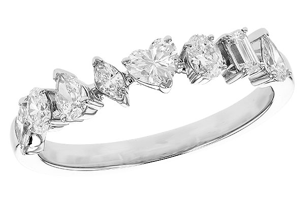 B292-23420: LDS DIA WED RG .69 TW FANCY CUT DIAS