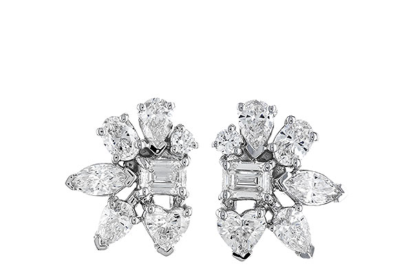 B292-25229: EARRINGS .90 TW FANCY CUT DIAS