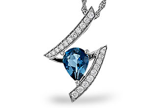 B293-10666: NECK 1.04 LONDON BLUE TOPAZ 1.23 TGW (8x6MM)