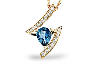 B293-10666: NECK 1.04 LONDON BLUE TOPAZ 1.23 TGW (8x6MM)