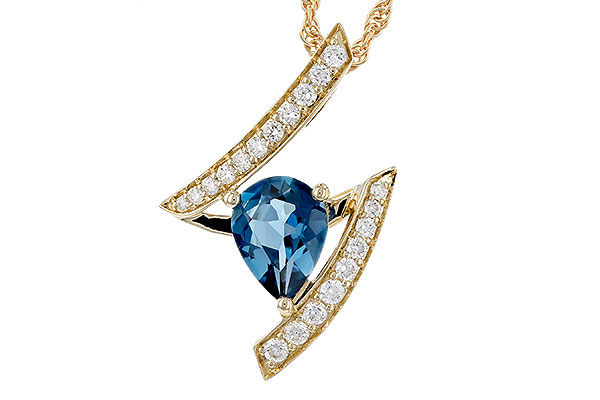 B293-10666: NECK 1.04 LONDON BLUE TOPAZ 1.23 TGW (8x6MM)