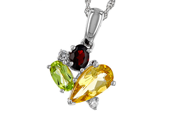 B293-12484: NECKLACE .79 SEMI PREC (CIT,PER,GAR) .82 TGW