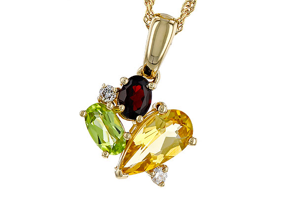B293-12484: NECKLACE .79 SEMI PREC (CIT,PER,GAR) .82 TGW