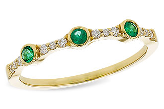B293-12493: LDS WED RG .11 EMERALD .20 TGW