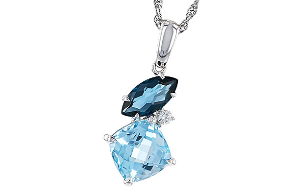 B293-13366: NECKLACE 2.37 TW BLUE TOPAZ 2.40 TGW