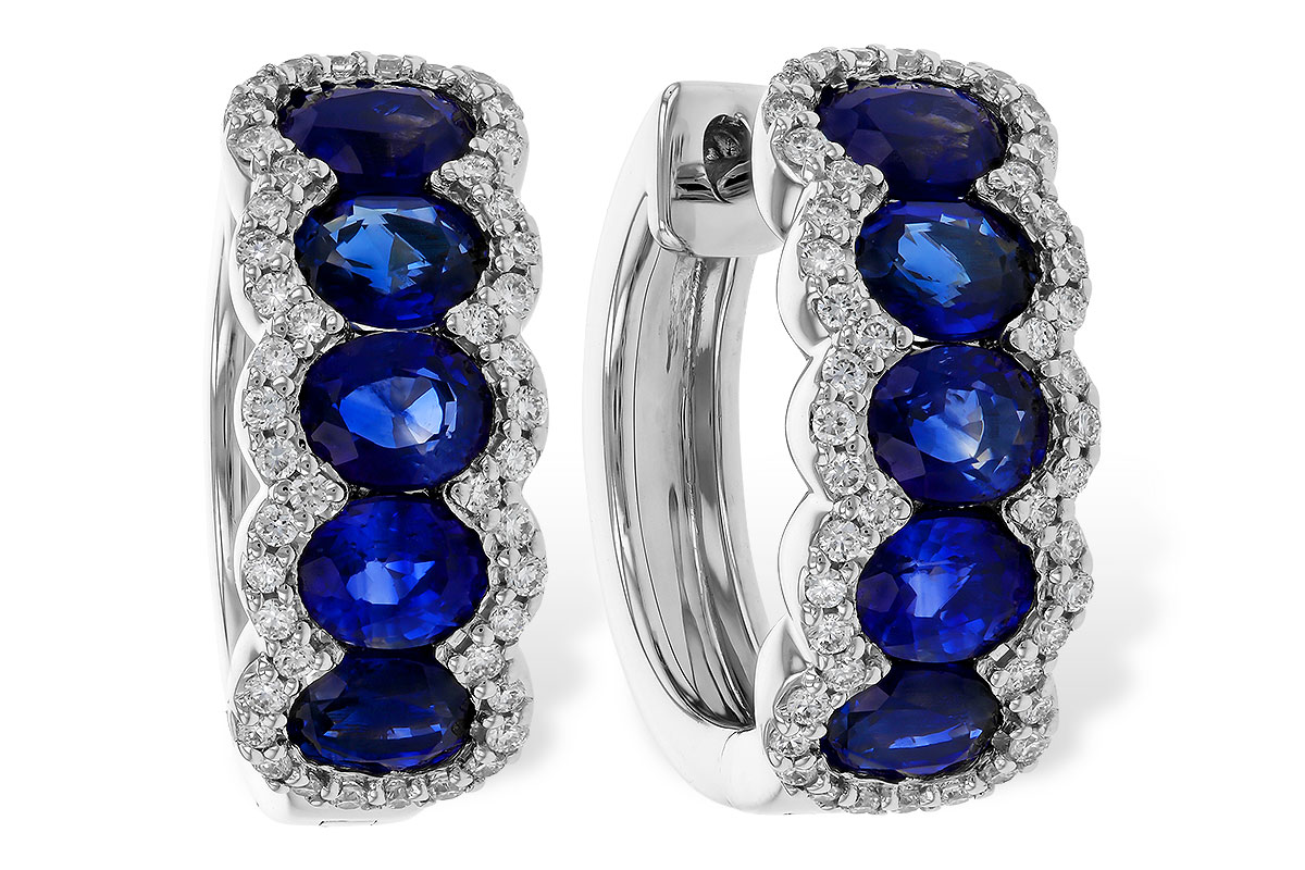 B293-17002: EARRINGS 2.32 TW SAPPHIRE 2.57 TGW
