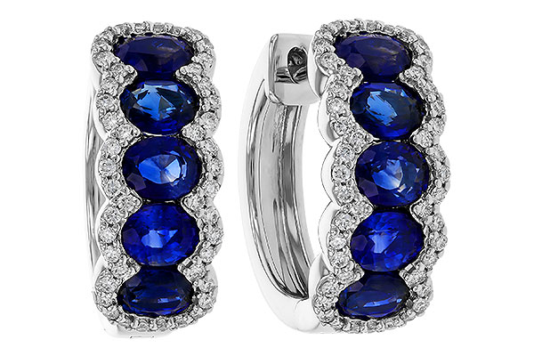 B293-17002: EARRINGS 2.32 TW SAPPHIRE 2.57 TGW