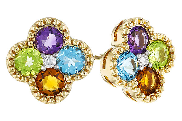 B293-17948: EARRINGS 1.88 SEMI-PREC (AMY,BT,CIT,PER) 1.93 TGW