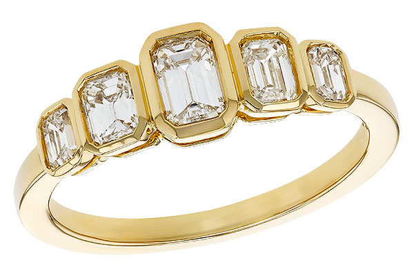B293-17966: LDS DIA WED RG .90 TW EMERALD CUTS