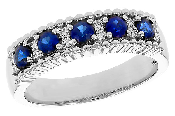 B293-17975: LDS WED RG .64 TW SAPPHIRE .76 TGW