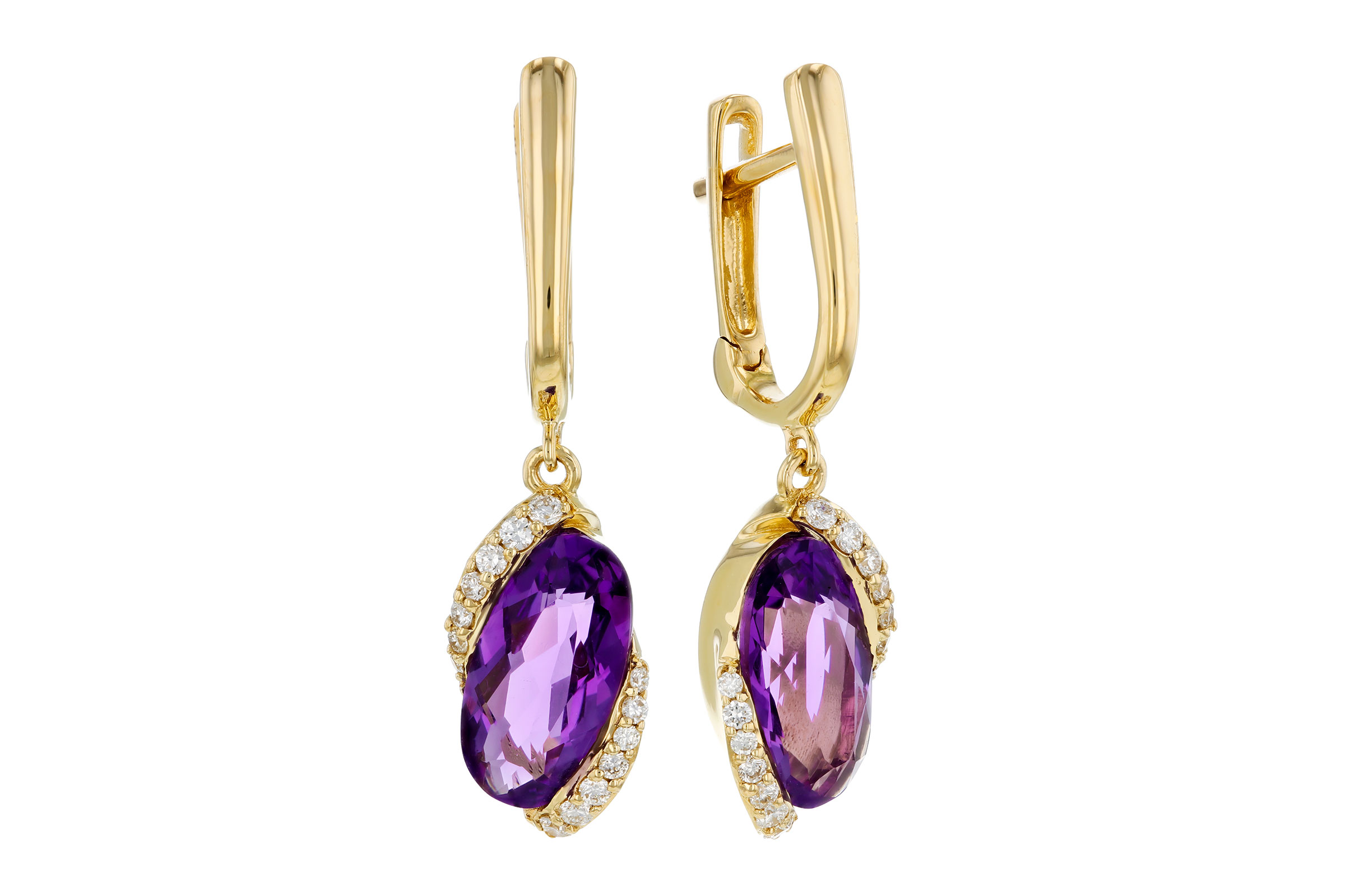 B294-02493: EARRINGS 2.14 TW AMETHYST 2.26 TGW (10x5MM AMY)