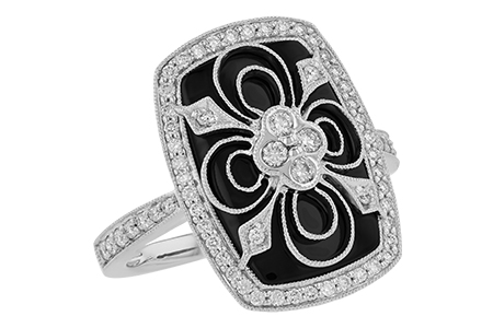 C018-59775: LDS ONYX & DIA RG .44 TW