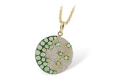 C206-76166: NECK .95 ROSE CUT GREEN GARNET 1.37 TGW