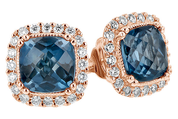 C207-65202: EARR 2.14 LONDON BLUE TOPAZ 2.40 TGW (6MM LBT)