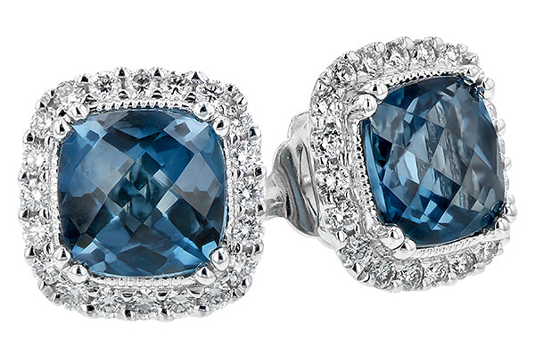 C207-65202: EARR 2.14 LONDON BLUE TOPAZ 2.40 TGW (6MM LBT)