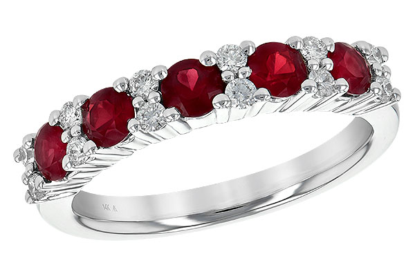 C208-56175: LDS WED RG .88 RUBY 1.12 TGW