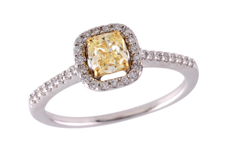C291-27938: LDR .77 FANCY LGT YELL DIA .95 TW (GIA1279297180)
