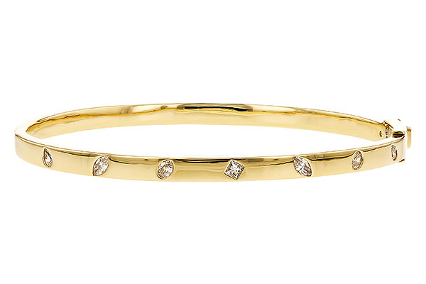 C292-25220: BANGLE .35 TW FANCY CUT DIAMONDS