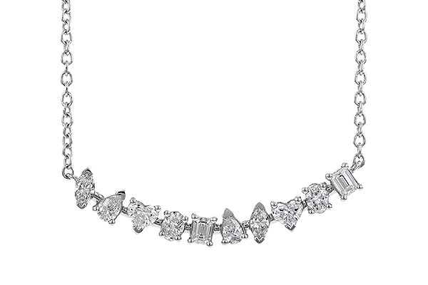 C292-25229: NECKLACE .70 TW FANCY CUT DIAS (18")