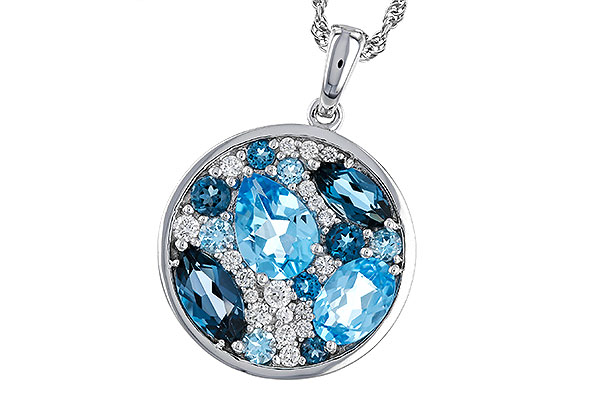 C293-13393: NECKLACE 2.31 TW BLUE TOPAZ 2.48 TGW