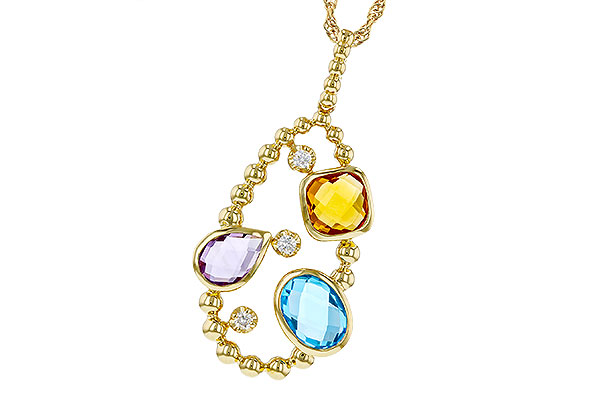 C293-13402: NECKLACE 3.04 TW SEMI-PREC 3.14 TGW (BT,AMY,CIT)
