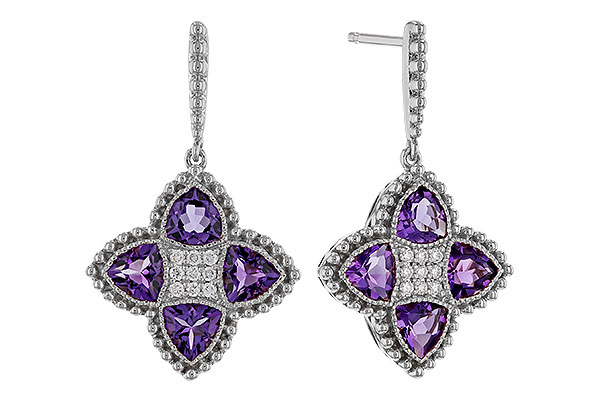 C293-14275: EARRINGS 1.41 AMETHYST 1.50 TGW