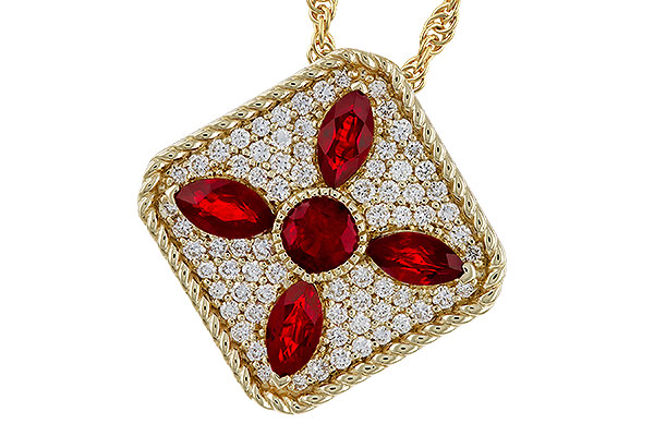 C293-14284: NECKLACE .81 TW RUBY 1.12 TGW