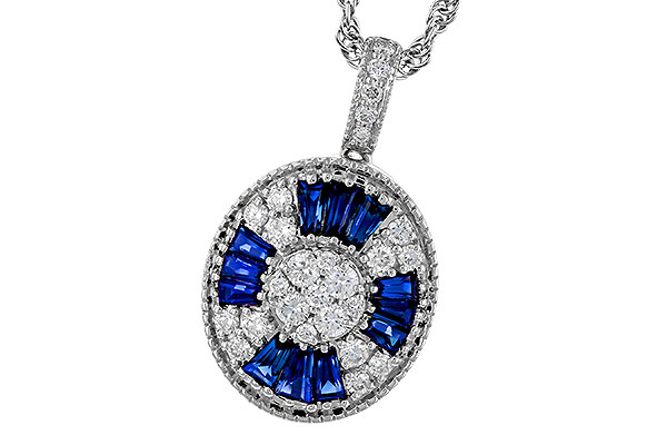 C293-16166: NECKLACE .56 TW SAPPHIRE .80 TGW