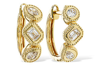 C293-17075: EARRINGS .42 TW FANCY CUT DIAS