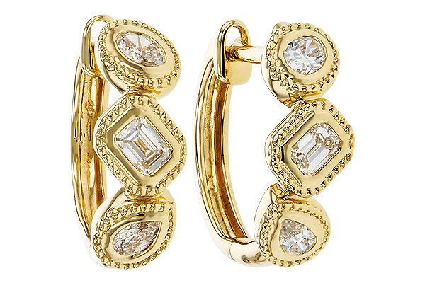 C293-17075: EARRINGS .42 TW FANCY CUT DIAS