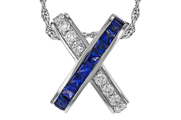 C293-17938: NECKLACE .60 TW SAPPHIRE .77 TGW