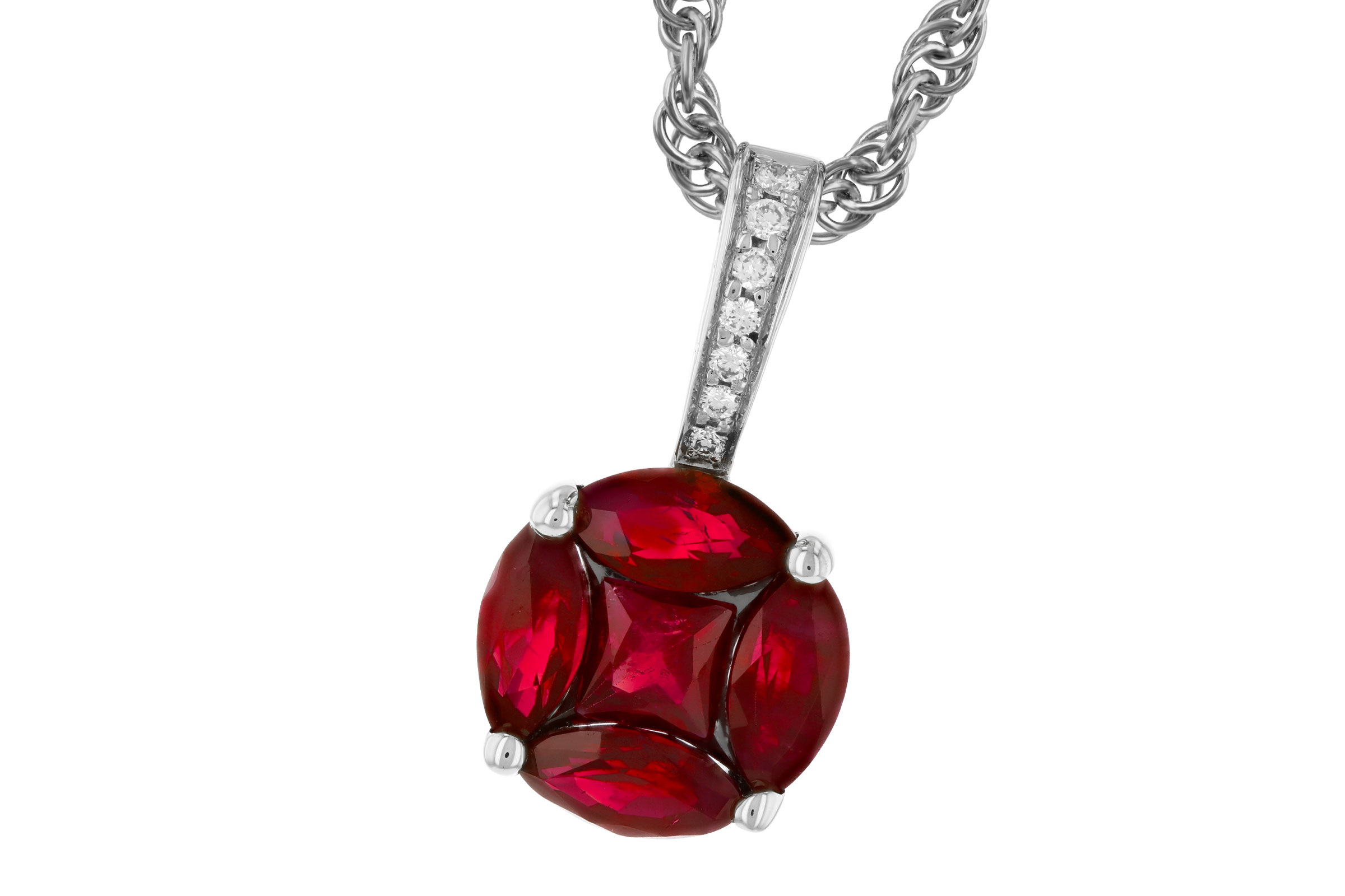 C294-00711: NECKLACE .80 RUBY .82 TW