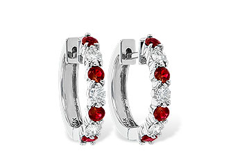 D019-48838: EARRINGS .64 RUBY 1.05 TGW