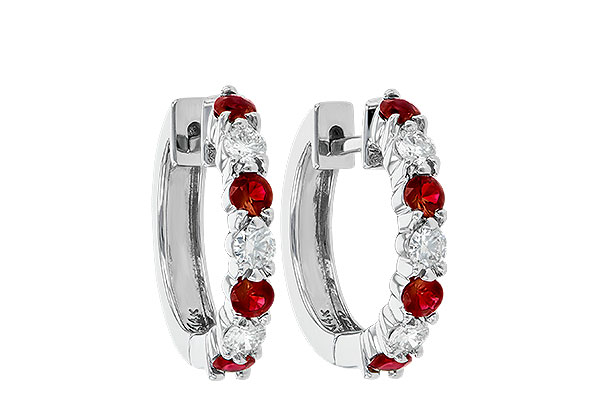 D019-48838: EARRINGS .64 RUBY 1.05 TGW