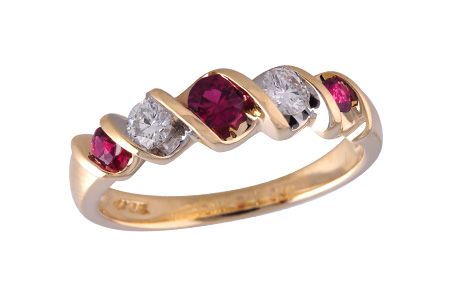D111-28847: LDS WED RG .34 RUBY .58 TGW