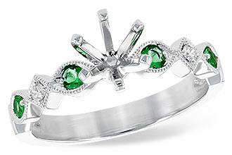 D208-57047: LDS SEMI DIA RG .12 EMERALD .16 TGW
