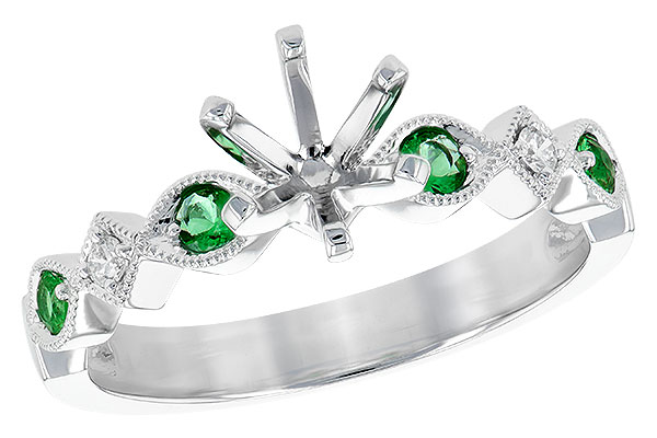 D208-57047: LDS SEMI DIA RG .12 EMERALD .16 TGW