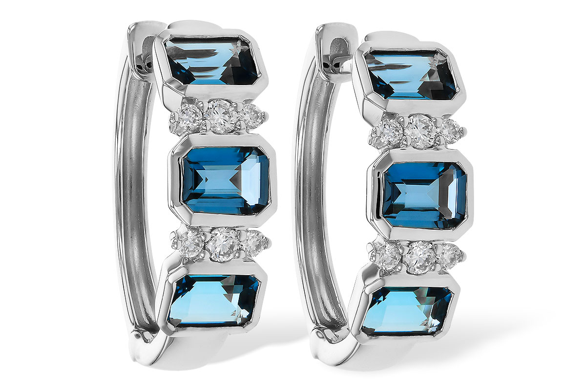 D293-11611: EARRINGS 1.37 TW LONDON BLUE TOPAZ 1.48 TGW