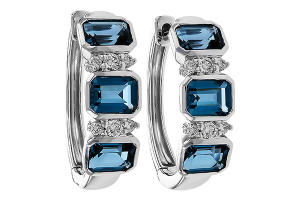 D293-11611: EARRINGS 1.37 TW LONDON BLUE TOPAZ 1.48 TGW